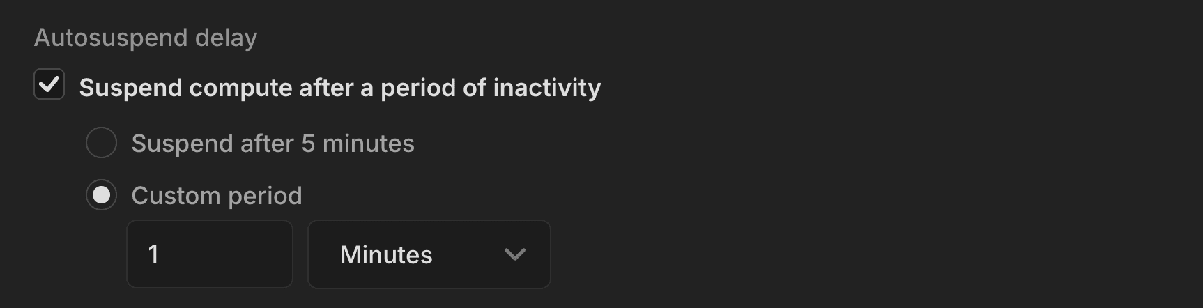Scale to zero control